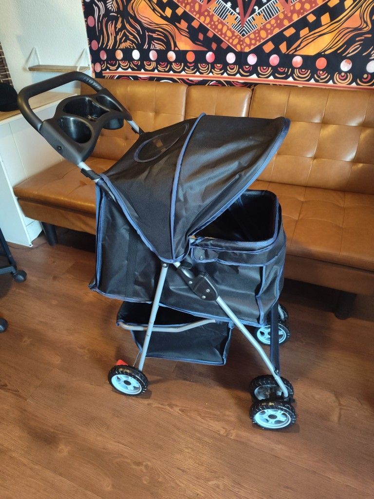 Folding Pet Stroller 39"H