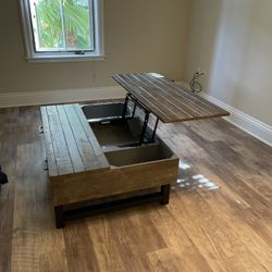 Ashley Furniture Rustic Coffee Table w/ Storage – Farmhouse Lift-Top