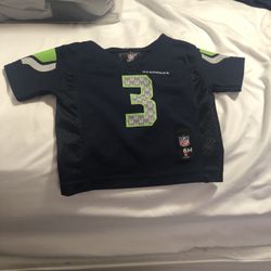 NFL Team Apparel Kids Baby Boy's Jersey Navy and Lime Wilson#3 Jersey Size 6M