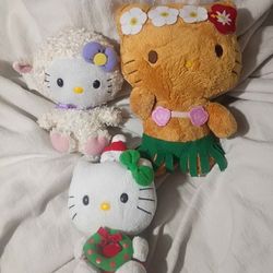 3pcs Hello Kitty Plush Lot