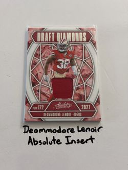 Deommodore Lenoir San Francisco 49ers CB Absolute Short Print Insert Jersey Card.