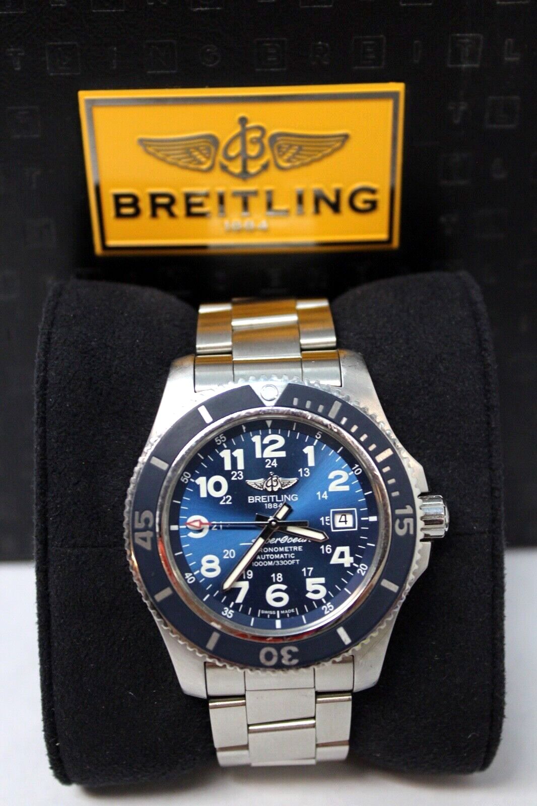 Breitling Superocean II 44 Watch chronograph automatic A17392, blue dial