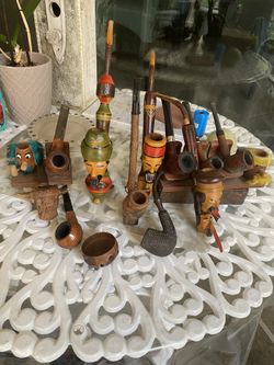 Misc Pipes / German And Peruvian  Hand Carved 