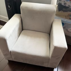 Kids Suede Gray Armchair 