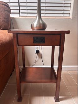Small solid wood end table