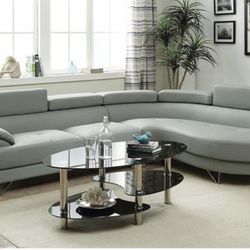 New Gray Sectional Sofa Couch 
