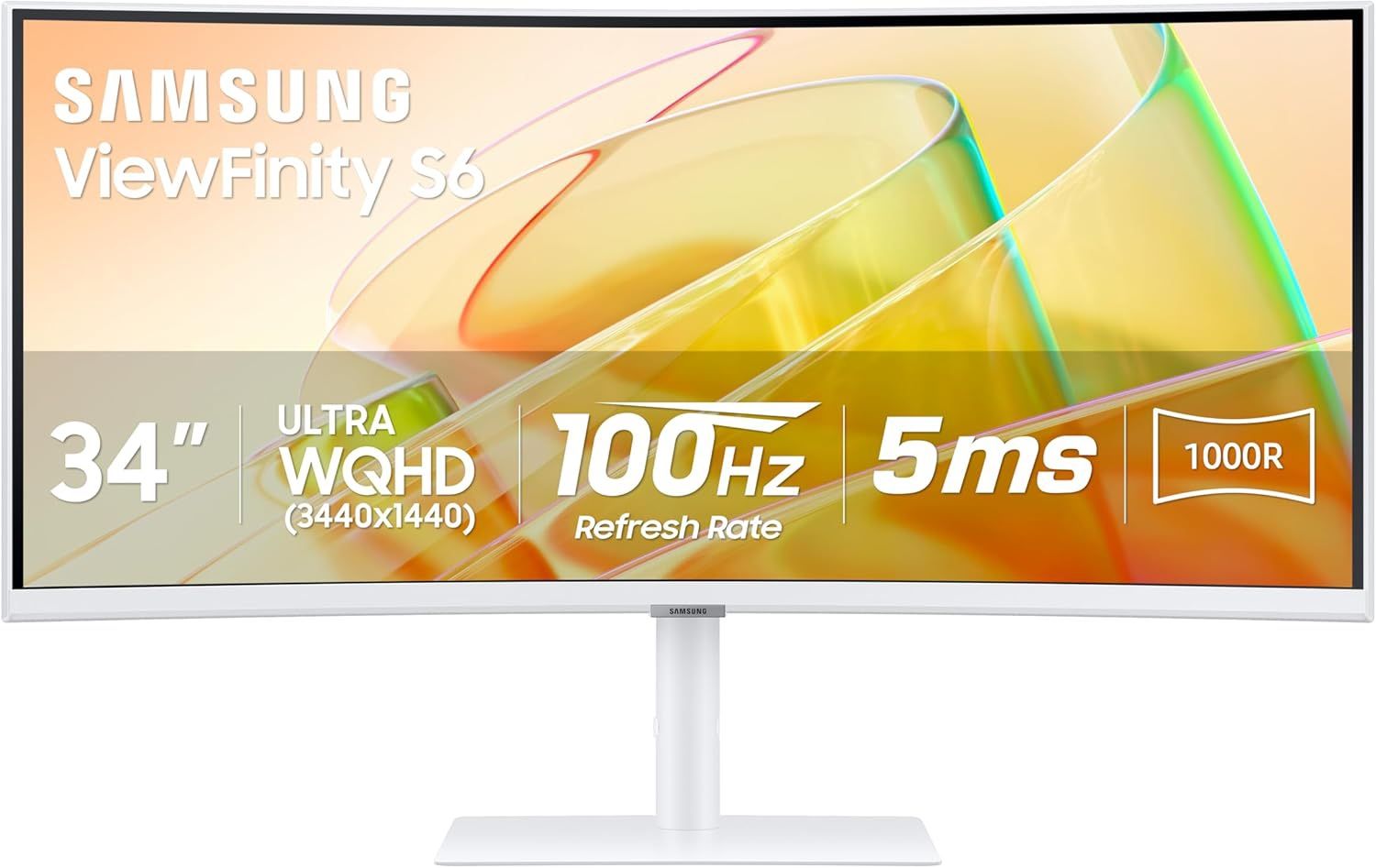 SAMSUNG 34” ViewFinity S65TC Ultra-WQHD 1000R Curved Computer Monitor HDR10 100Hz Thunderbolt 4