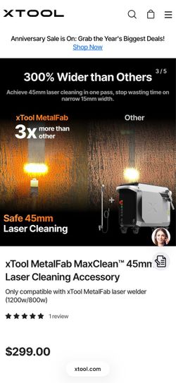 xTool MetalFab Laser Welder, Laser Cleaning Accessory