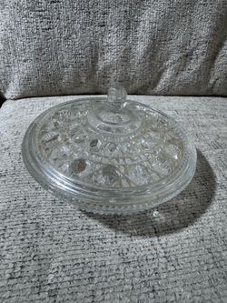 Vintage Clear Glass Candy Dish with Lid