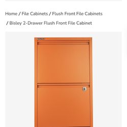 Bisley Flush Front File Cabinet-Orange