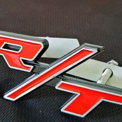 OEM R/T RT Front Grill Hood Emblem  Car Badge Red Aluminum Nameplate Sticker All pics sold separately SHIPPING AVAILABLE