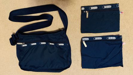 3 LeSportSac Bags Purses Wallet -Navy, Black, Tan Hobo Deluxe Everyday Bags