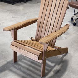 Folding Adirondack Chair Outdoor Wooden Accent Furniture Fire Pit Lounge Chairs for Yard, Garden