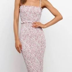 Petal & Pup Floral Midi Dress (Size L/12) – Ruffle Hem / Spring Dress ($72 Retail)