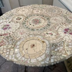Custom Mosaic Table With Plates
