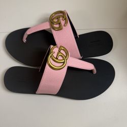 Gg Pink Flat Sandal