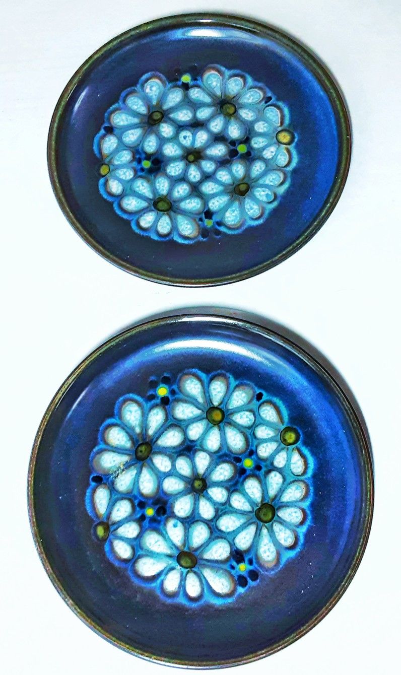 Flower power 1960s MCM mid century modern DENBY KISMET salad plates x 2