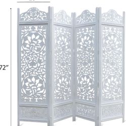 Wooden divider of 4 panels handmade