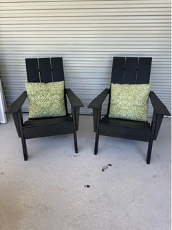 Pair Adirondack Chairs w/ Decor pillows - Model home decor