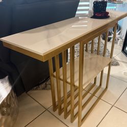 Beautiful Modern Console Table Entry Table Glod Base Foyer Table for Entryway Living Room