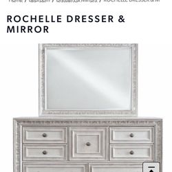 Silver Heavy Dresser With Mirror 