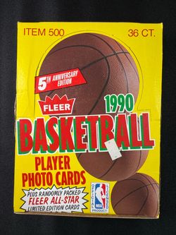 1990-91 Fleer Basketball Wax Box 36 Unopened Packs Michael Jordan Chases