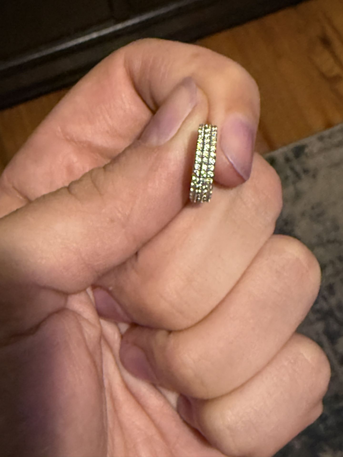 14k WG/diamond Hoop Earring