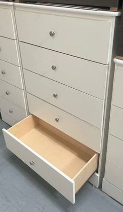 5 drawer white color with rails