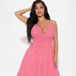 Pink summer dress (small)