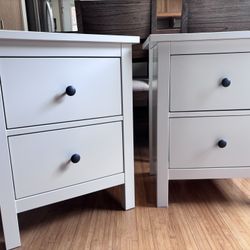 Barely Used White Ikea Hemnes Nightstands.