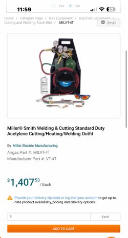 Miller® Smith Welding & Cutting Standard Duty Acetylene Cutting/Heating/Welding Outfit