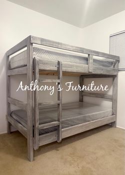 Twin bunk bed and mattress