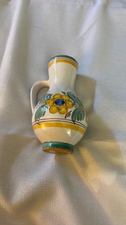 Handpainted Terracotta Art Pottery Floral Bud Base