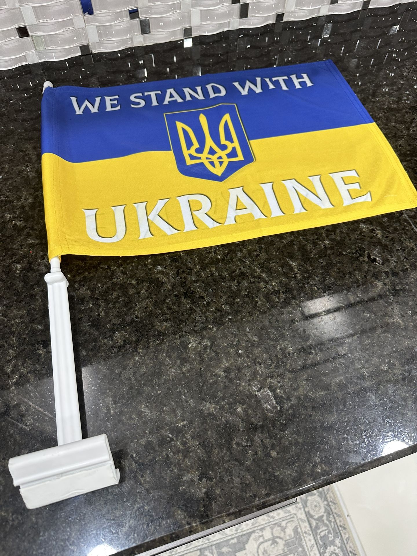 Flag for Garden, Room and Outdoor Stand With Ukraine Car Support Decorative Small