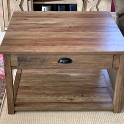 Lovely 30” Square 2-Drawer Coffee Table - Barnwood 