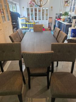 Wood Dining Table with 8 chairs