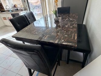 Height Dining Table Set with Chairs and Bench