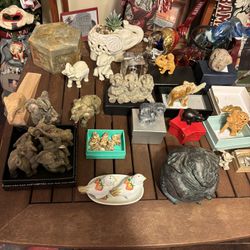 Antique/vintage Elephant Collectibles Variety Of Knick Knacks!!!