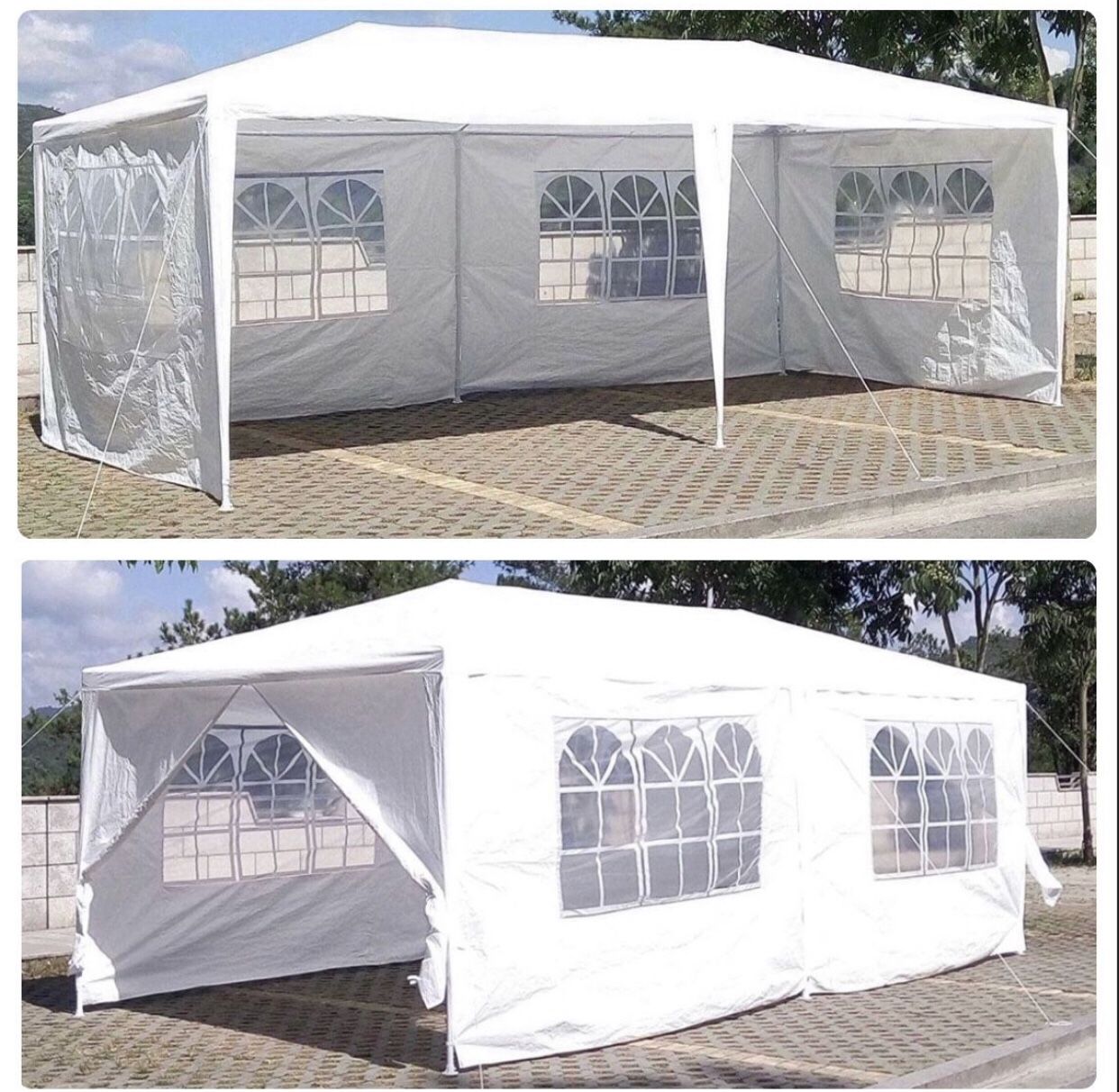 Canopy 10x20ft Canopy Tent with 6 Sidewalls Protable Tent for Parties Beach Camping Party (10x20,White)