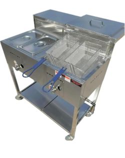 Commercial Stainless Steel Outdoor Gas Fryer Cart