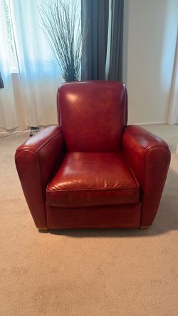 Red Leather Club Chair
