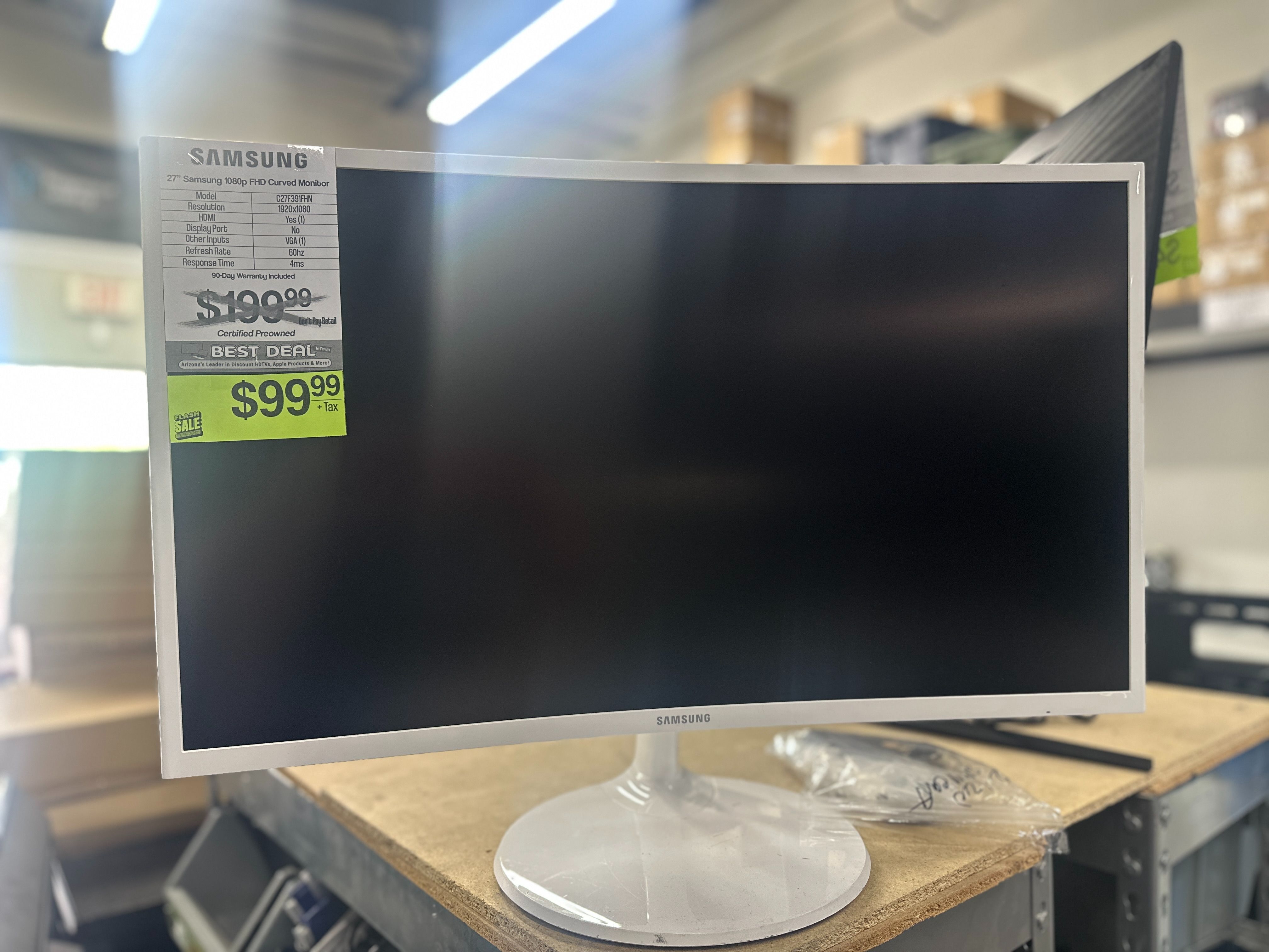 🖥️💻🔥💸HUGE MONITOR SHIPMENT IN! 27" Samsung 1080p White Curved Monitor C27F391FHN FHD FreeSync