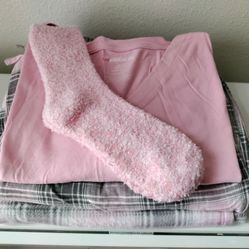 Liz Claiborne Womens 4pc Pink Pajama Set Plus Size 1X New