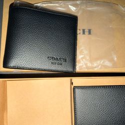 COACH MENS 3 In 1 Wallet Keychain Set