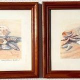 Pair of MARY ELLEN GOLDEN Hand Signed Lithographs - Scotch Bennet & Moon Snail