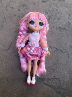 Pink Glittery LOL surprise omg fashion doll.