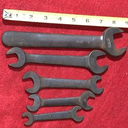 5 Antique Tractor Open-End Wrenches Armstrong & Williams Farm Mechanic Tools