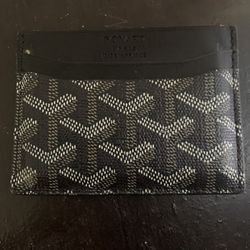 Black Goyard Card Holder Wallet