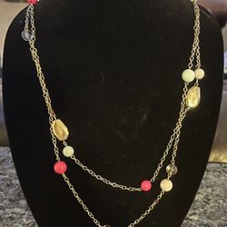 Vintage Silver Toned 44 inch  Necklace 