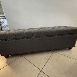 gray storage ottoman 